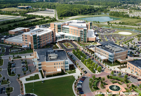 Aerial view of Princess Anne Health Campus in Virginia Beach, VA.