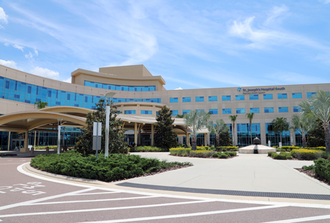 Front facade of St. Joseph’s Hospital-South building.