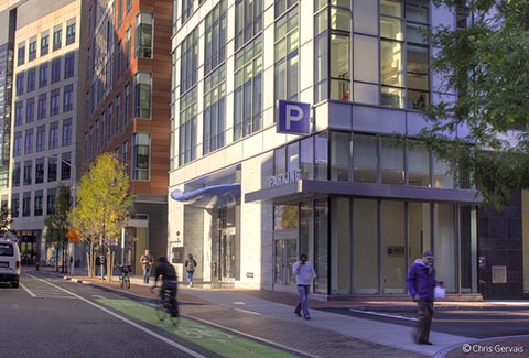 Street view of the Broad Institute in Cambridge, Massachusetts.