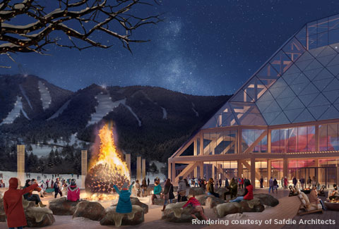 Safdie Architects’ rendering of the new lodge at Killington Village.