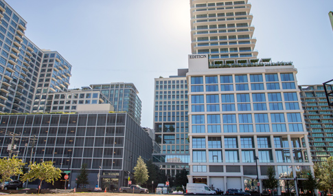 View of the Water Street Tampa, a one-million-square-foot block including the Asher and the five-star Edition hotel.  