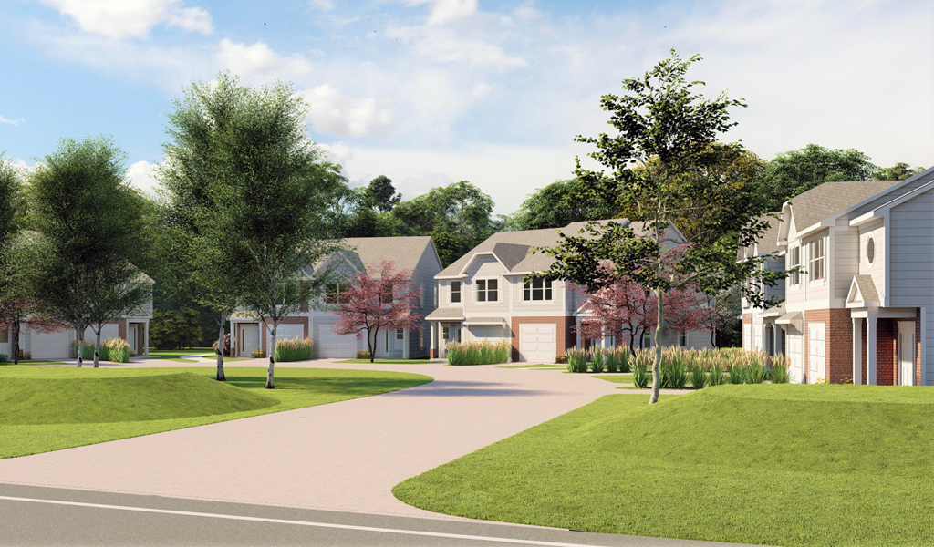 A rendering of rowhomes for the Town of Whately.