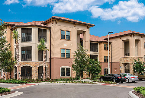 Outdoor living space at the Sanctuary at Eagle Creek in Orange County, Florida.