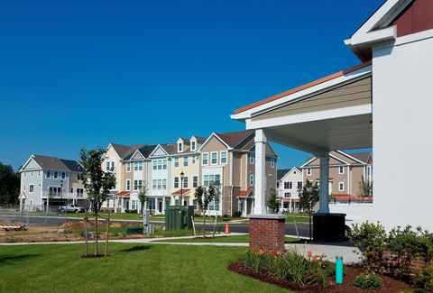 Newly constructed, multi-story residences at The Ridge at Talcott Mountain in Simsbury, Connecticut.