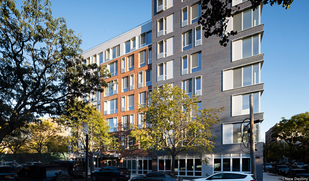 An eight-story residential apartment complex in the Bronx, NY.
