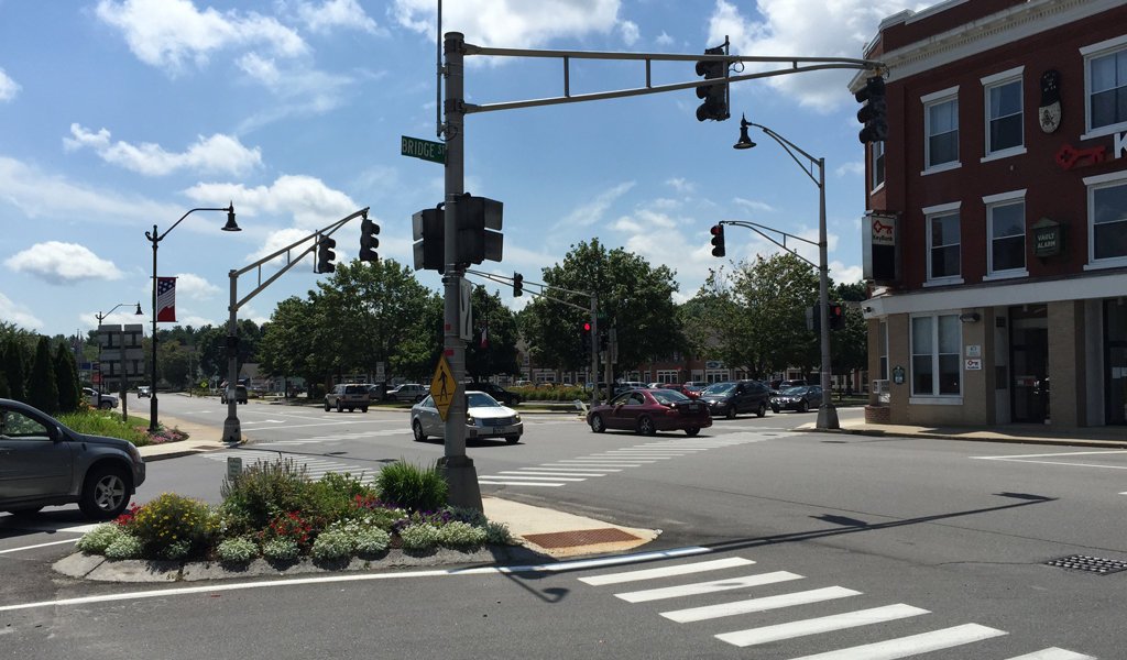 ME-109 & Bridge St intersection in Sanford, ME