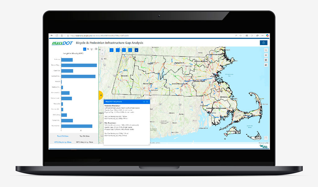 Laptop preview of MassDOT NextGen program.