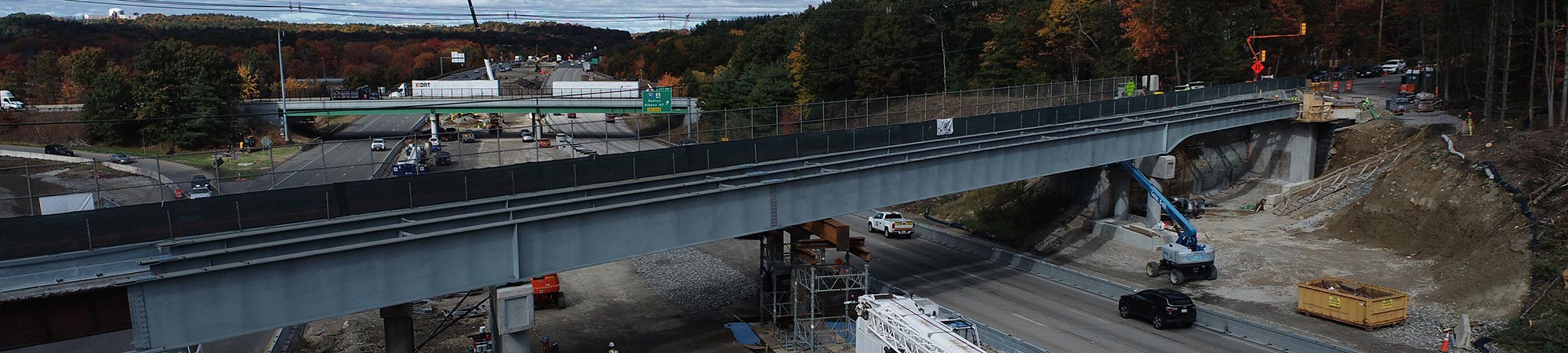 The I-495/I-90 interchange under construction in Massachusetts.