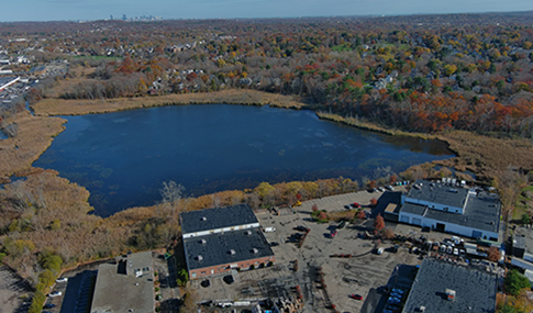 Bird’s eye aerial of Wigwam Pond.