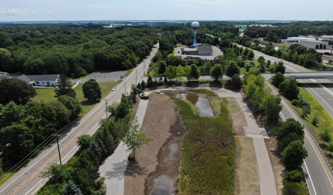 Aerial view of RIDOT Stormwater Program.