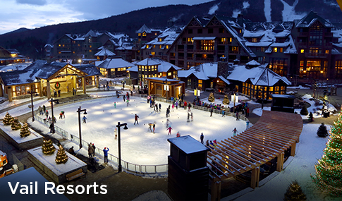 Ice skating rink at Stowe ski resort. 