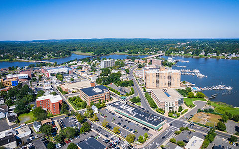 Aerial view of Red Bank, New Jersey