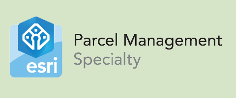 Graphic featuring Esri Parcel Management Specialty logo.