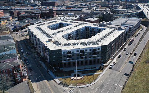 Aerial view of Wood Partners Worcester Residential