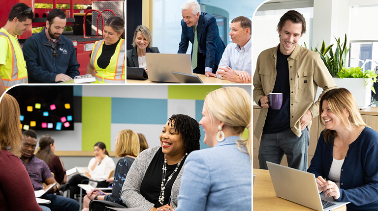 Graphic depicting VHB employees collaborating.