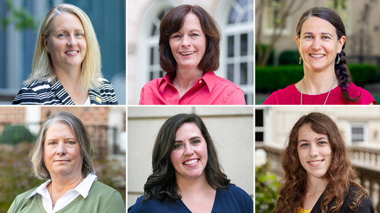 Photos of Regan Hammond, Jill Hodges, Erin Murphy, Stephanie Roberts, Allison Bell, and Janine Payne. 