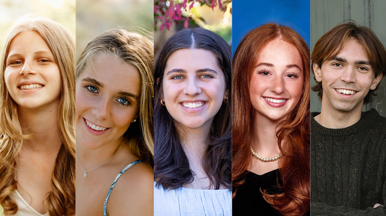 Collage of five 2025 VHB Family Scholarship recipients: Payton Klein, Makayla Mathews, Erin Picanso, Skye Quina, and Nico Ranalli