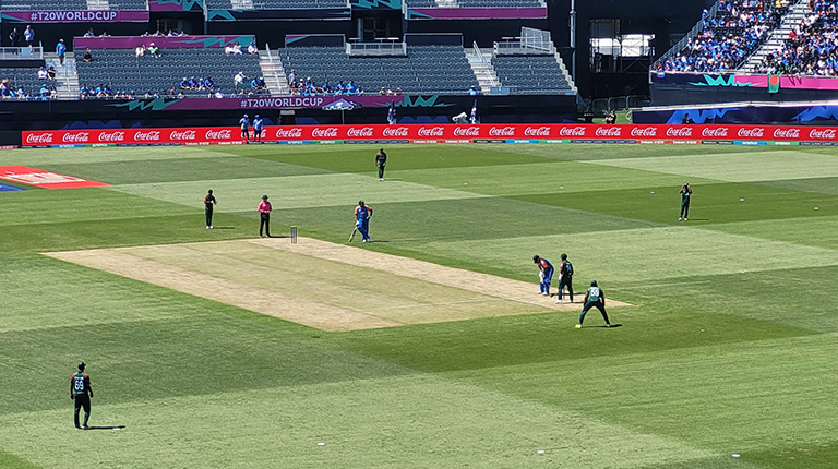 Players playing cricket during World Cup