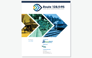 Front cover of Route 128/I-95 Land Use and Transportation Study report.