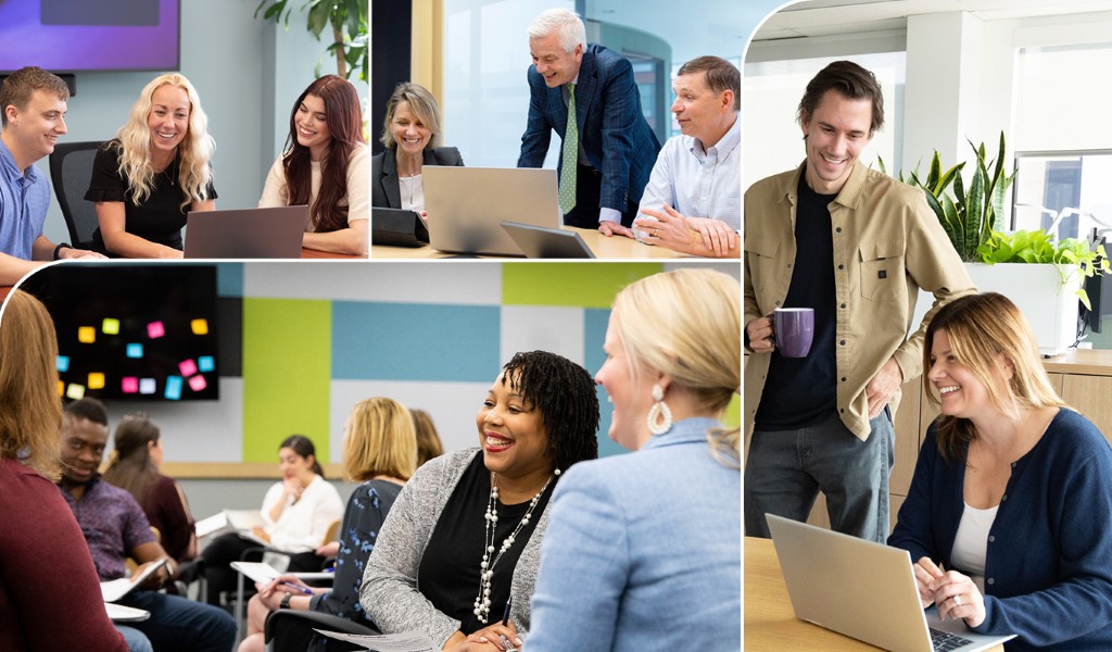 Graphic depicting VHB employees collaborating.