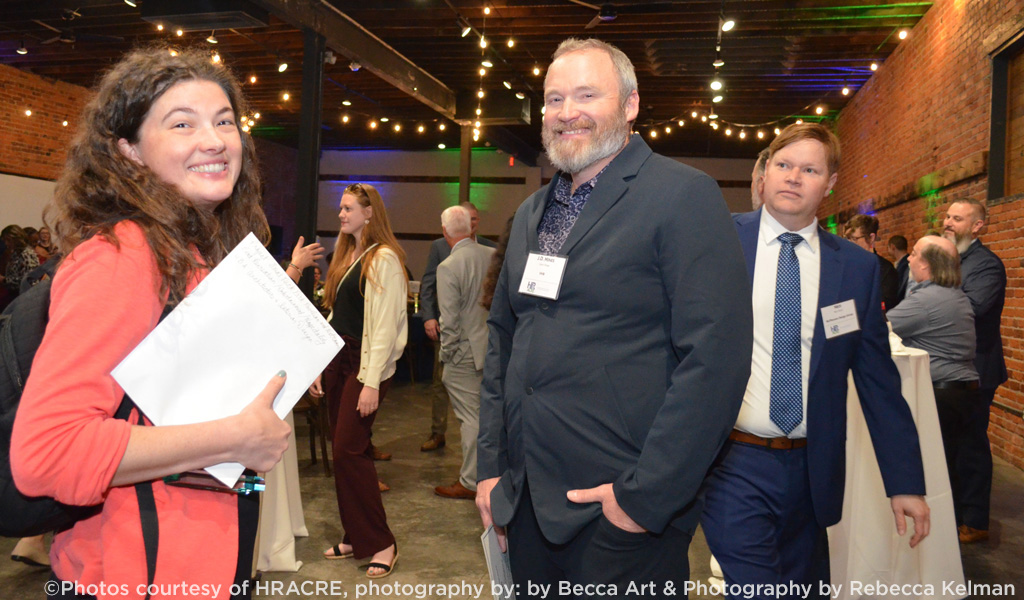 J.D. Hines enjoys networking at the HRACRE Design Awards program.