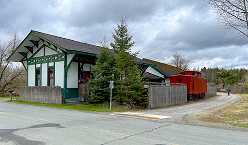 Exterior photo of a rail station along the Lamoille Valley Rail Trail