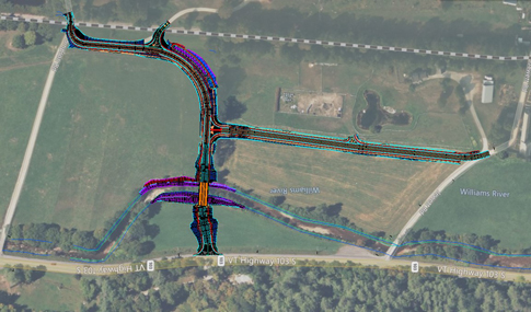 An aerial view of the new Chester Bridge 3D model.