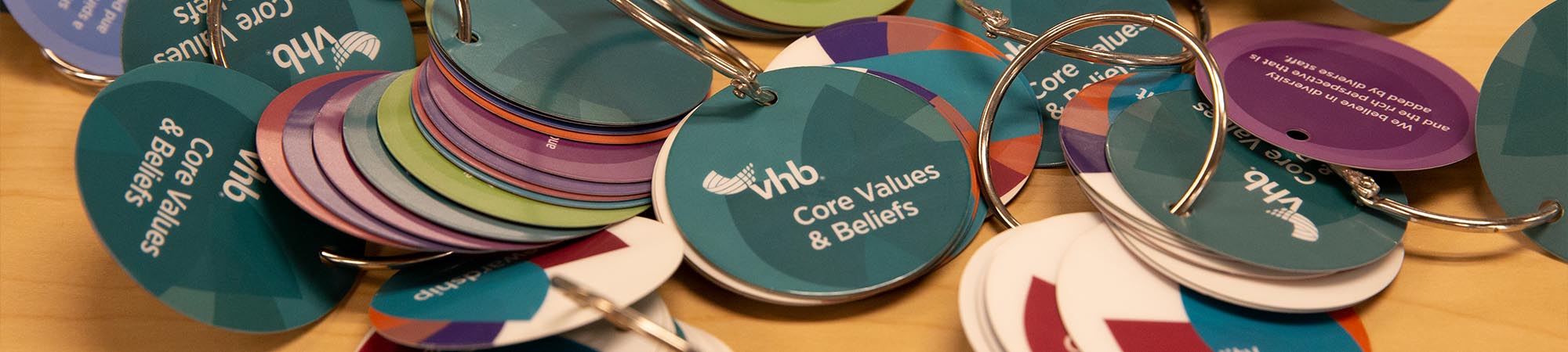 A detail of VHB Core Values educational materials.