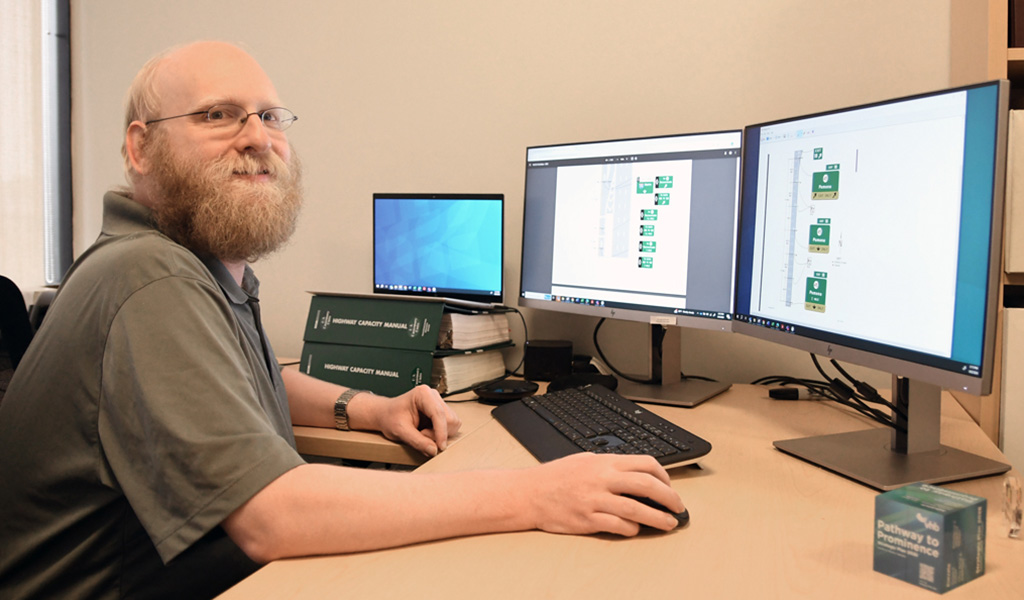 Michael uses GuideSIGN to design MUTCD-compliant traffic signs for transportation clients.