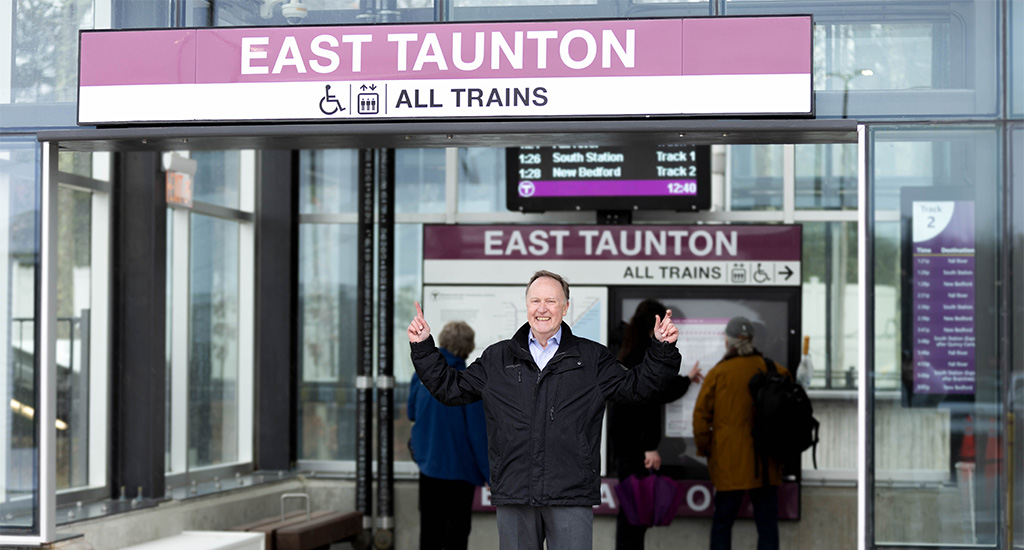 Rick at the South Coast Rail launch event.