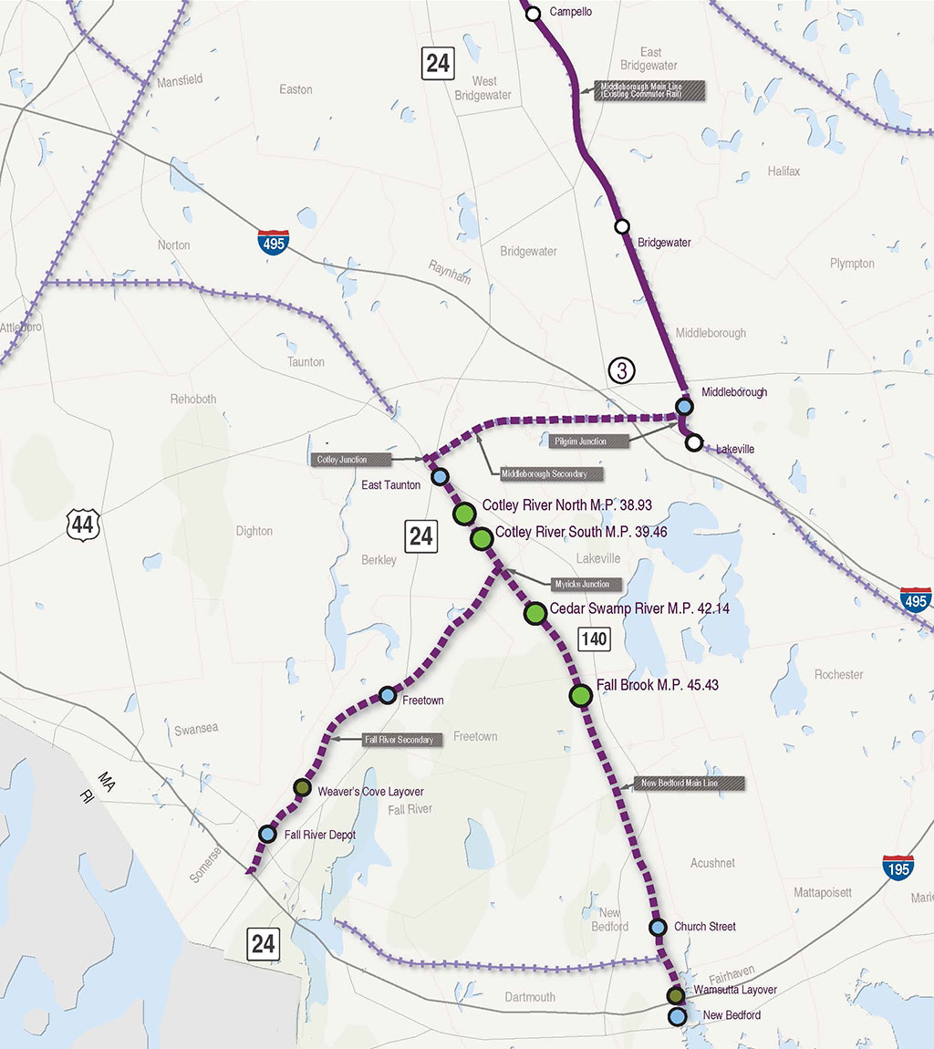 A map of early action bridge projects