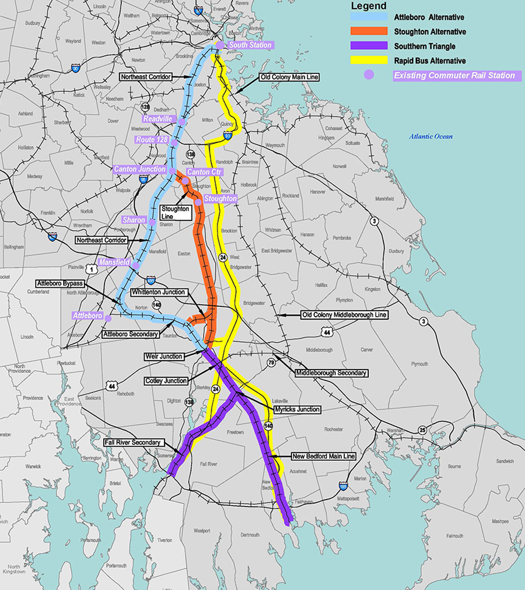 A map of rail alternatives